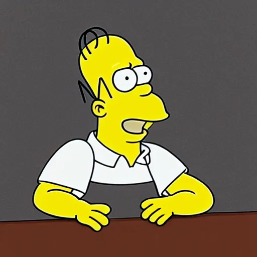 Image similar to photo, sad homer simpson in an episode of the sopranos, 4 k, high detail, professional photography