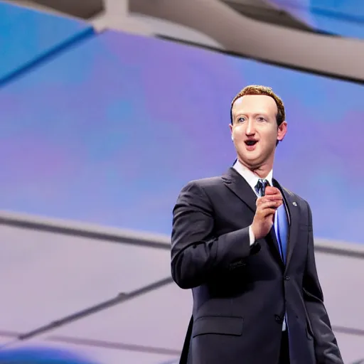 Prompt: detailed photos of mark zuckerburg at the republican national convention podium as the republican presidential candidate, photos, event photos, canon mark ii, f / 1. 2, focused photo