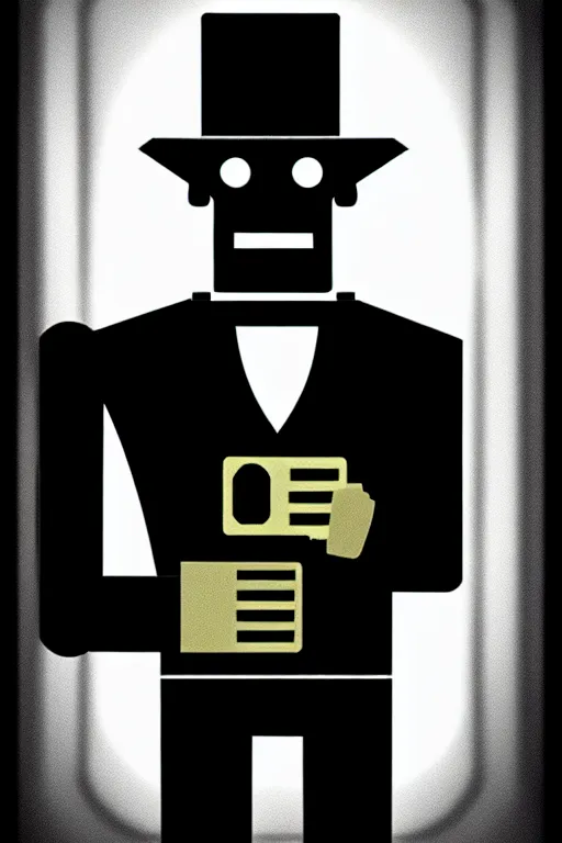 Image similar to portrait of noir robot detective