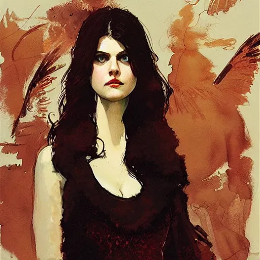 Image similar to alexandra daddario, intricate, elegant, highly detailed, greg manchess, mucha, liepke, ruan jia, jeffrey catherine jones, ridley scott