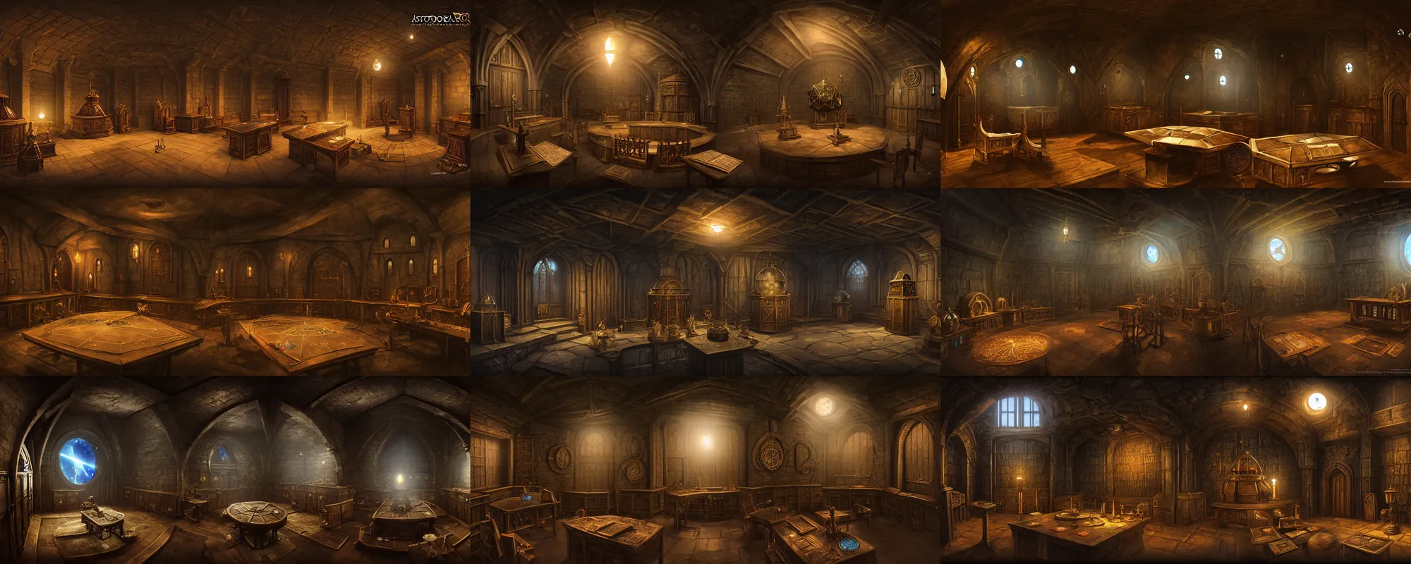 Prompt: astrolabe observatory room, dungeons and dragons, medieval fantasy, matte painting, ultra detailed, cinematic lighting