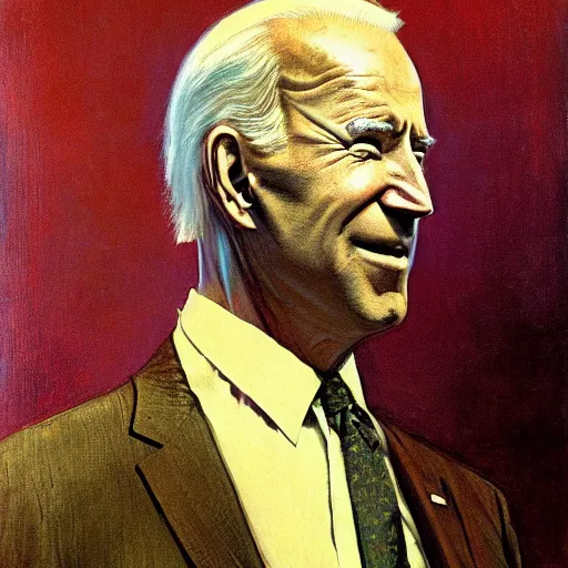 Image similar to joe biden ascendant, by j. c. leyendecker and beksinski