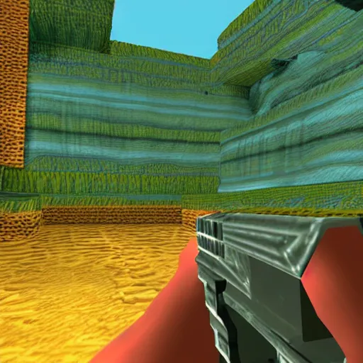 Prompt: screenshot from Turok on GameCube