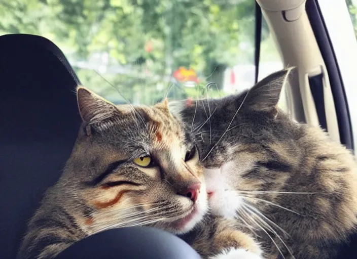 Image similar to a cat as an uber driver