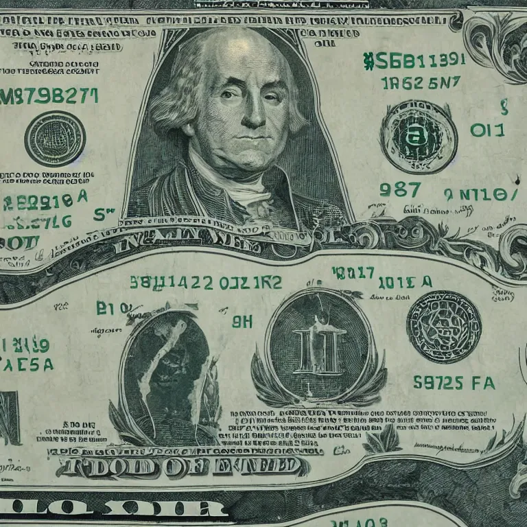 Image similar to dollar bill drowning in sea of burning oll general view waves