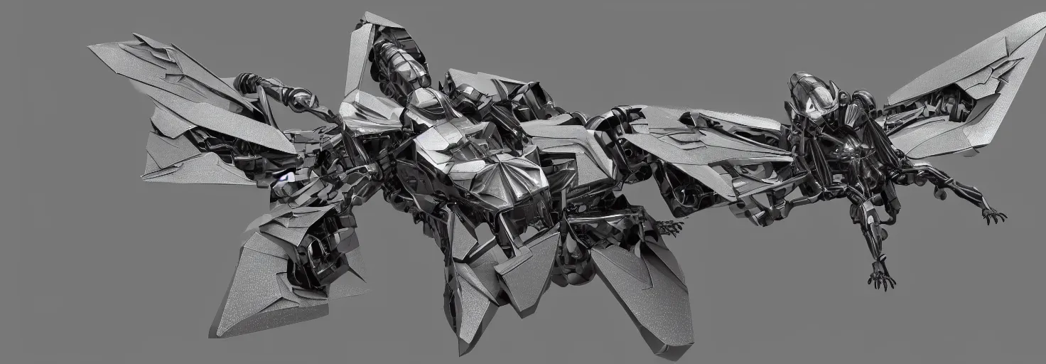 Prompt: symmetry!! a mechanized moth with it's wings spread, gunmetal grey, top down view!! mecha, jet fighter, space shuttle, robotic, highly detailed, artstation, super realistic, unreal engine