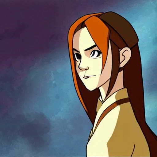 Image similar to Emma Watson in Avatar: the last airbender, designed by Bryan Konietzko