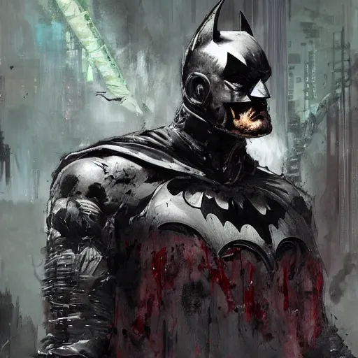 Prompt: Batman who laughs, paint by Wadim Kashin