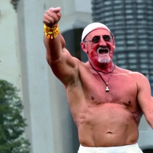 Image similar to Hulk Hogan elected as the new Pope