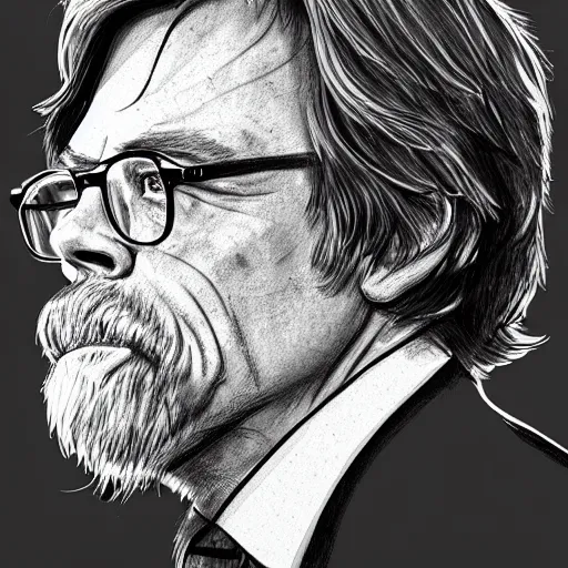 Prompt: a realistic yet scraggly portrait sketch of the side profile of a stern and sophisticated mark hamill, trending on artstation, intricate details, in the style of frank auerbach, in the style of sergio aragones, in the style of martin ansin, in the style of david aja, in the style of mattias adolfsson