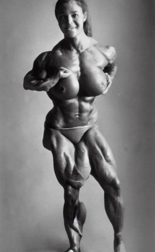 prompthunt: gigachad as woman, full body photo, Ernest Khalimov,  bodybuilder, black and white photograph