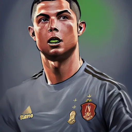 Image similar to a very detailed painting of ronaldo luis nazario de lima, by mathieu st - amour trendin on artstation