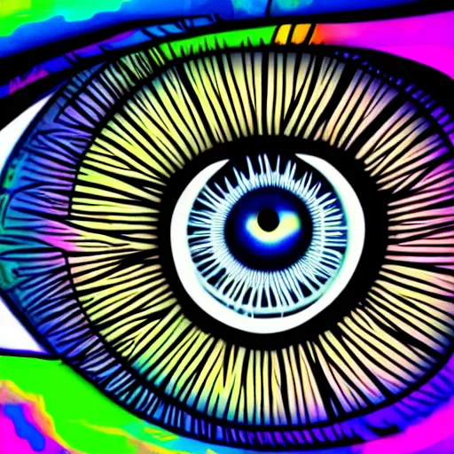 Prompt: Close up of eye, trippy, digital art