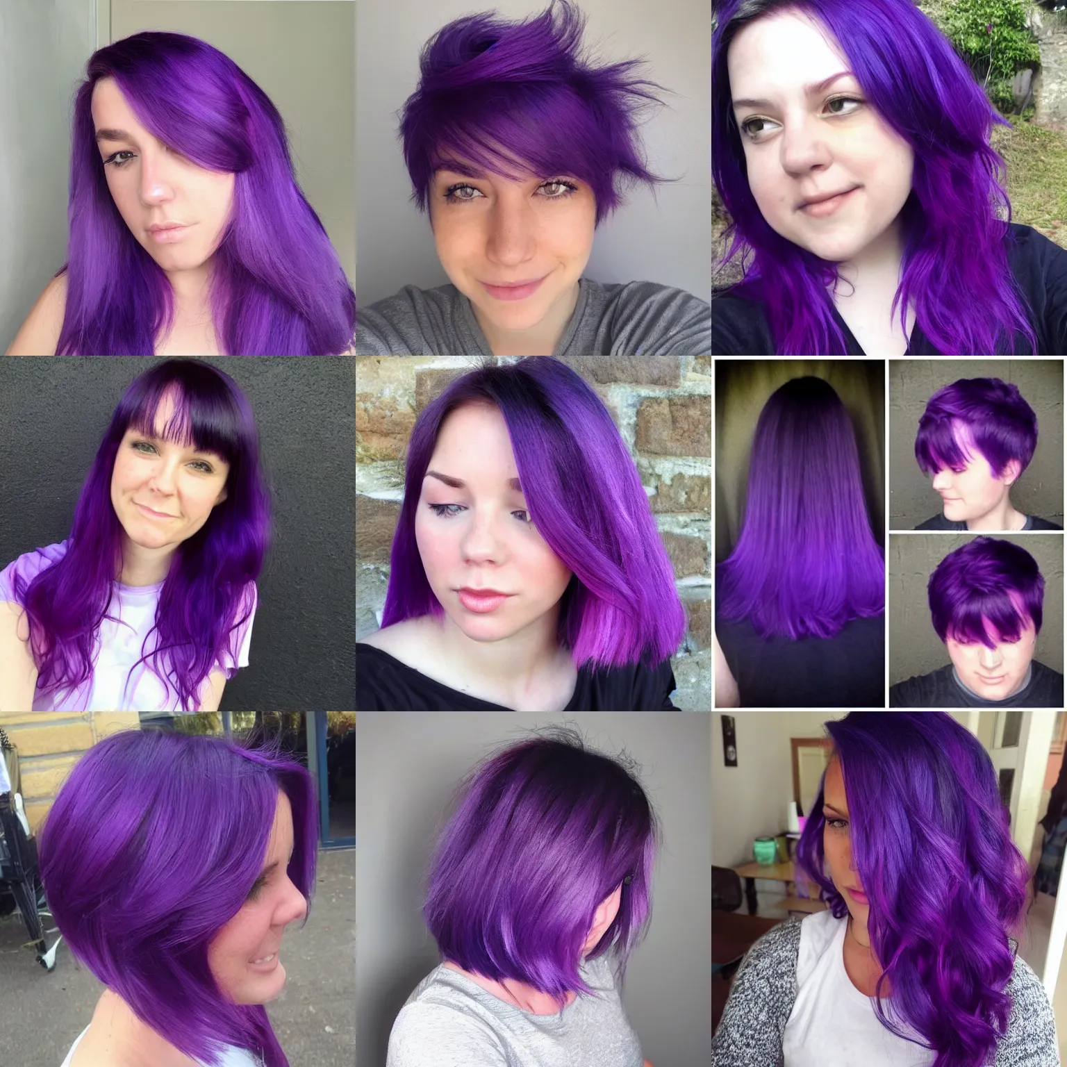 Prompt: a picture of me with purple hair