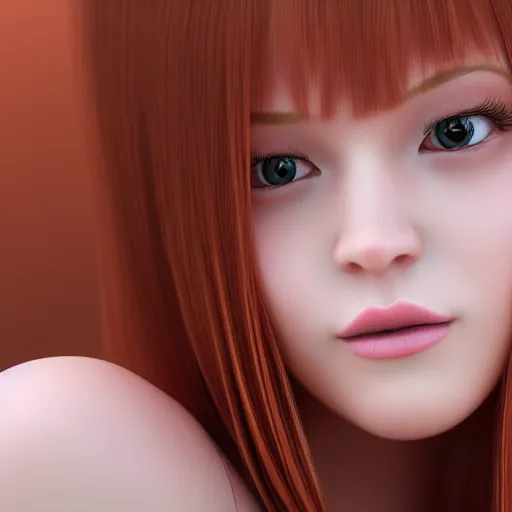 Prompt: A 3d cgi toon young woman with long pink hair, full bangs, amber eyes, pale skin, Chinese, medium shot, mid-shot, soft focus, 4k, trending on artstation