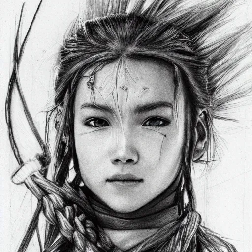 Prompt: Aloy, pencil drawing