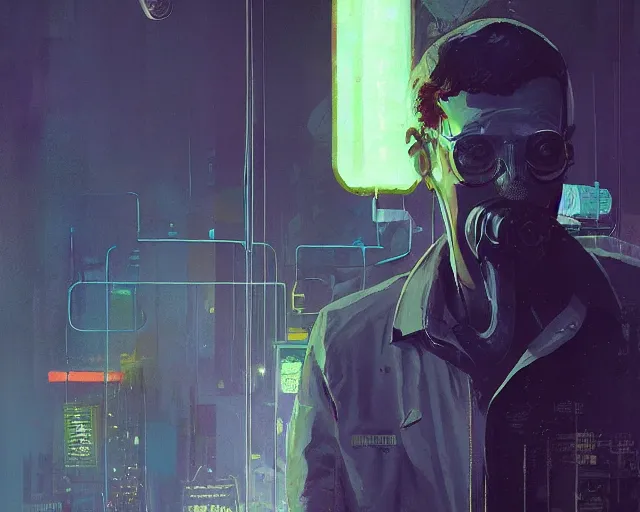 Image similar to detailed portrait Detective 1960s cyberpunk futuristic neon by ismail inceoglu dragan bibin hans thoma greg rutkowski Alexandros Pyromallis Nekro Rene Margitte illustrated