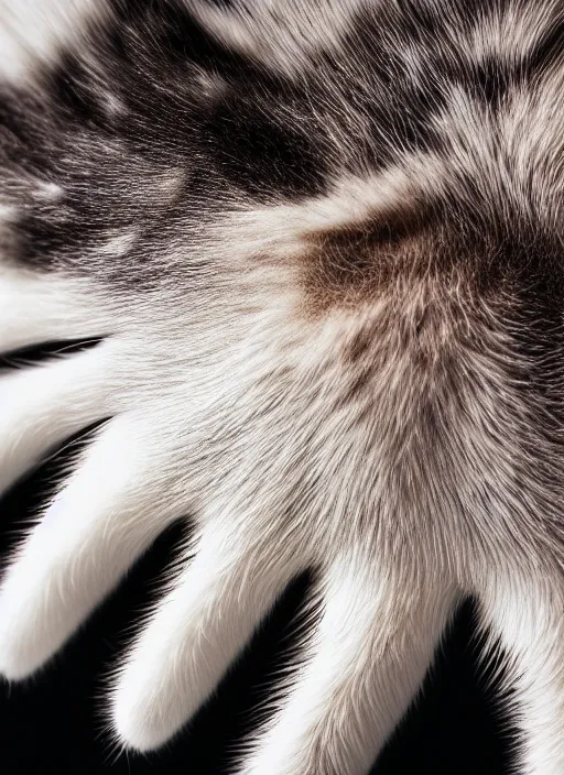 Prompt: clear photorealistic the underside of a cat's paw