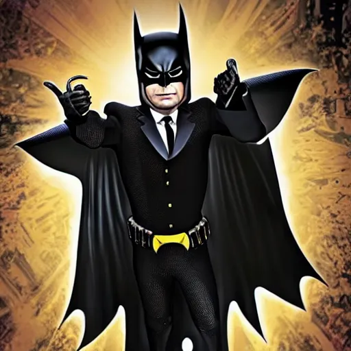 Prompt: Rowan Atkinson as Batman, detailed, dinamic lighting, gothic