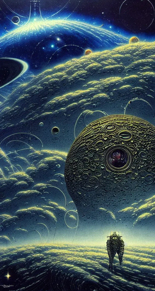 Image similar to a cosmic storm in space, close up, concept art, intricate details, highly detailed, vintage sci - fi poster, in the style of chris foss, rodger dean, moebius, michael whelan, and gustave dore