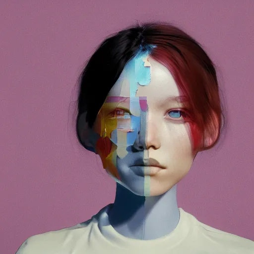 Prompt: abstract 3d female portrait age 6 by james jean and Jason Chan, rendering, redshift, octane