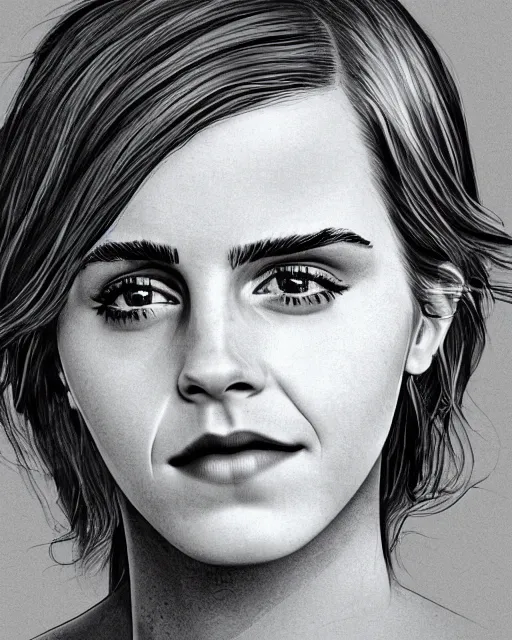 Prompt: detailed illustration of a emma watson bust, soft brushstrokes, subsurface scattering, warm lighting