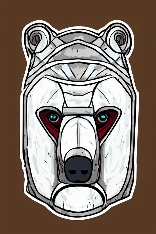 Image similar to Portrait of a polar bear in medieval armor, knight, medieval, sticker, colorful, illustration, highly detailed, simple, smooth and clean vector curves, no jagged lines, vector art, smooth