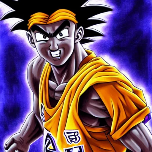 Prompt: ultra realistic portrait painting of kobe bryant as goku, art by akira toriyama, 4 k, dragon ball artstyle, cel shaded, highly detailed, epic lighting