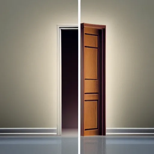 Image similar to a room within a room, a door behind the door