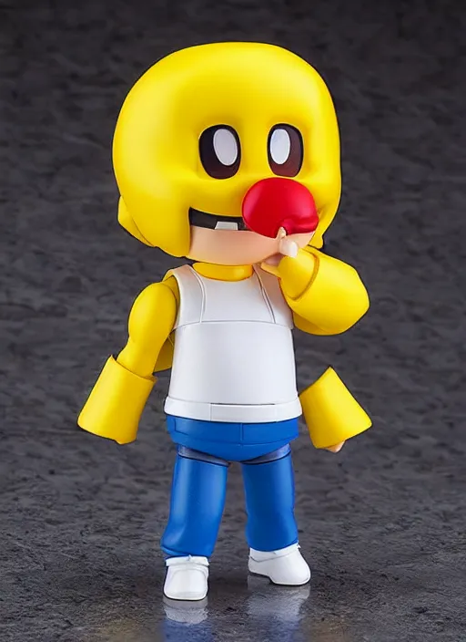 Image similar to pac - man, an anime nendoroid of pac - man figurine, realistic face, detailed product photo