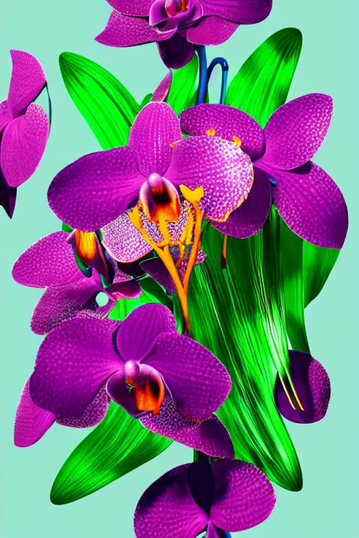 Image similar to a colorful, metallic orchid, ( ( ( ( jonathan zawada ) ) ) ) a computer rendering by agnes lawrence pelton, featured on polycount, computer art, rendered in cinema 4 d, octane render, rendered in maya