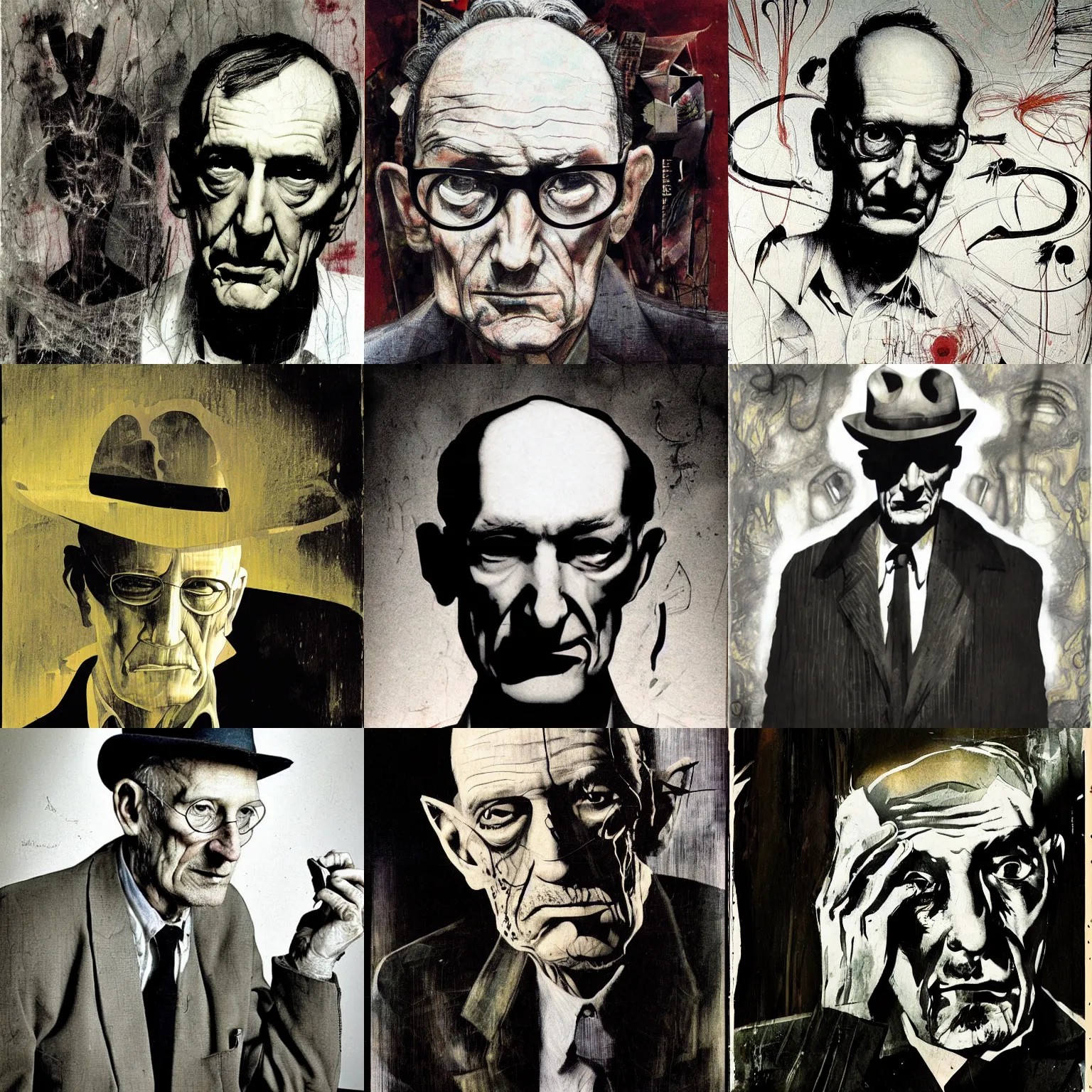 Prompt: William S Burroughs by Dave McKean