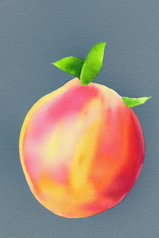 Prompt: minimalist watercolor art of a peach, illustration, vector art