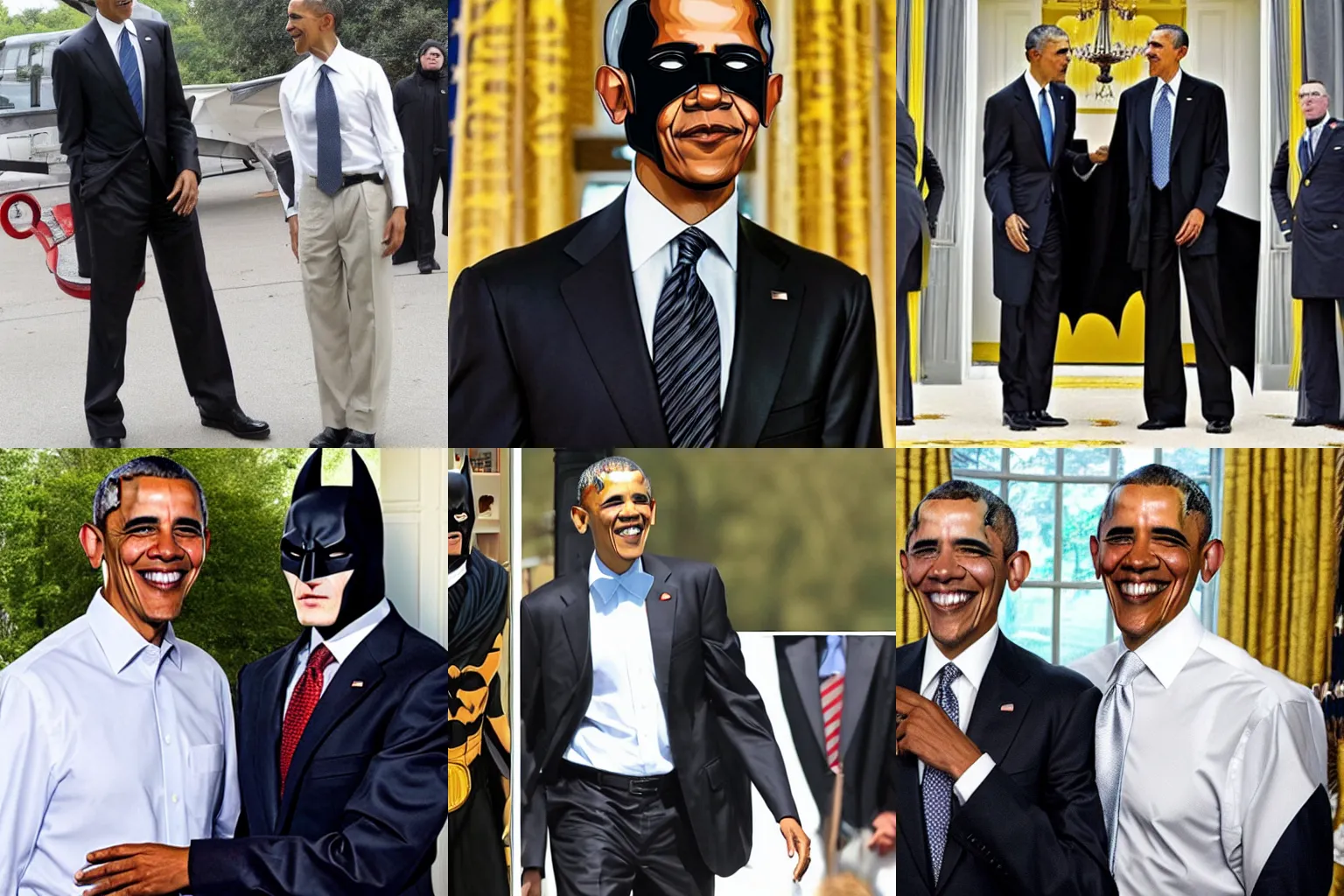 Prompt: Barack Obama cosplaying as Batman