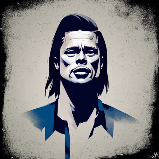 Prompt: vector minimalist face icon of brad pitt, loftis, cory behance hd by jesper ejsing, by rhads, makoto shinkai and lois van baarle, ilya kuvshinov, rossdraws global illumination