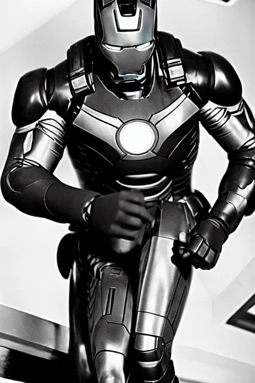 Image similar to cary grant as iron man. superhero movie set in the 1 ac 9 6 0's