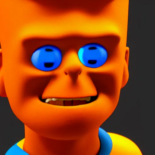 Prompt: [ bart simpson ]!! [ 3 d render ]!!, zbrush, zbrush contest winner, closeup!, award winning, 4 k render, neon lighting, bioluminescent colors, portrait!!!