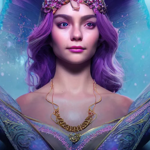 Image similar to portrait of wonderful princess of amethyst with fair skin, ornate 8 k gorgeous intricate detailed, accent lighting, dramatic light, octane render