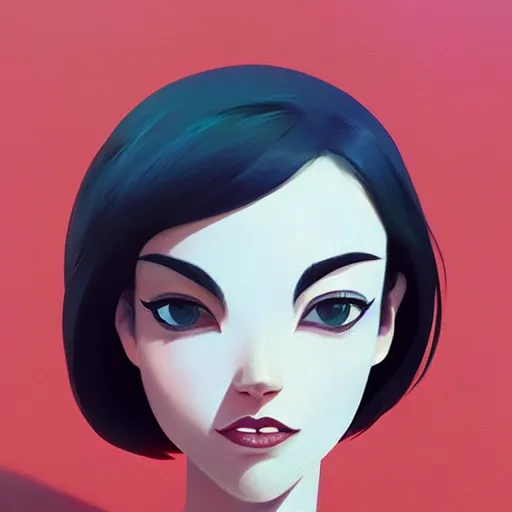 Image similar to face icon stylized minimalist breakfast at tiffany's, loftis, cory behance hd by jesper ejsing, by rhads, makoto shinkai and lois van baarle, ilya kuvshinov, rossdraws global illumination