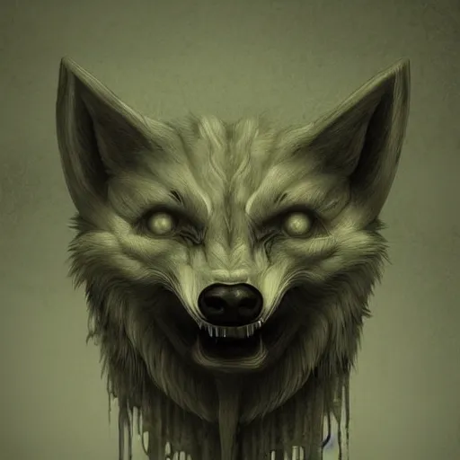 Image similar to Head wolf character, artwork by Antón Semenov