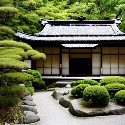 Image similar to photo of exterior of a cozy Japanese English cottage