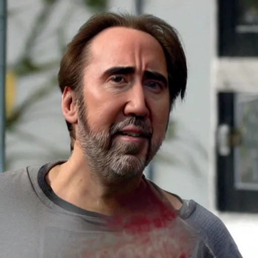 Image similar to nicholas cage eat watermelon