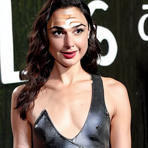 Image similar to gal gadot lizard skin