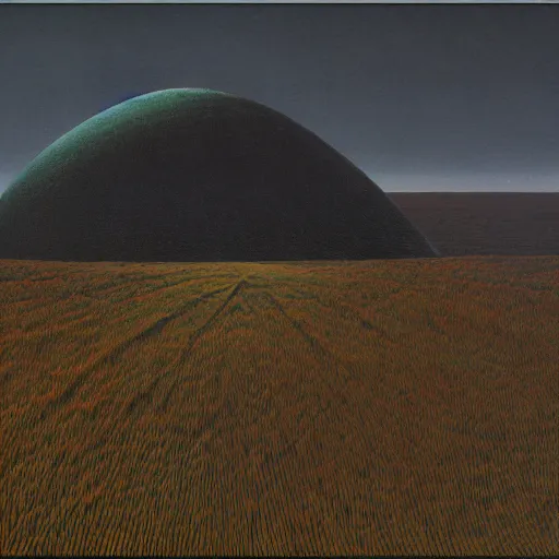 Image similar to A Landscape by Zdzisław Beksiński and Beeple