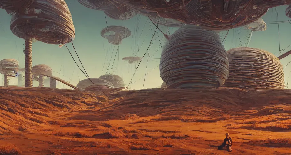 Image similar to Internal landscape view of a Stanford Torus, center composition, cinematic, rendered by simon stålenhag, rendered by Beeple, Makoto Shinkai, syd meade, environment concept, digital art, starwars, unreal engine, 3 point perspective, WLOP, trending on artstation, low level, 4K UHD image, octane render,