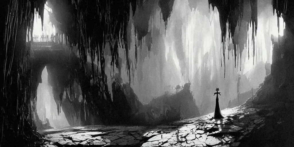 Prompt: a dead girl dressed as a bride lying in a dark cave bridal crown. radiant light, detailed and intricate environment, digital art, trending on art station kvlt by peder balke by peder balke by greg rutkowski, by guido crepax by norman bluhm by greg rutkowski mystic high contrast monochromatic noir