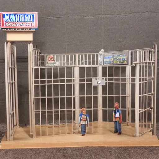 Image similar to kenner toys prison playset, realistic, high detail,