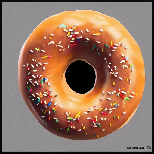 Prompt: a realistic donut, blender, digital art, 4 k