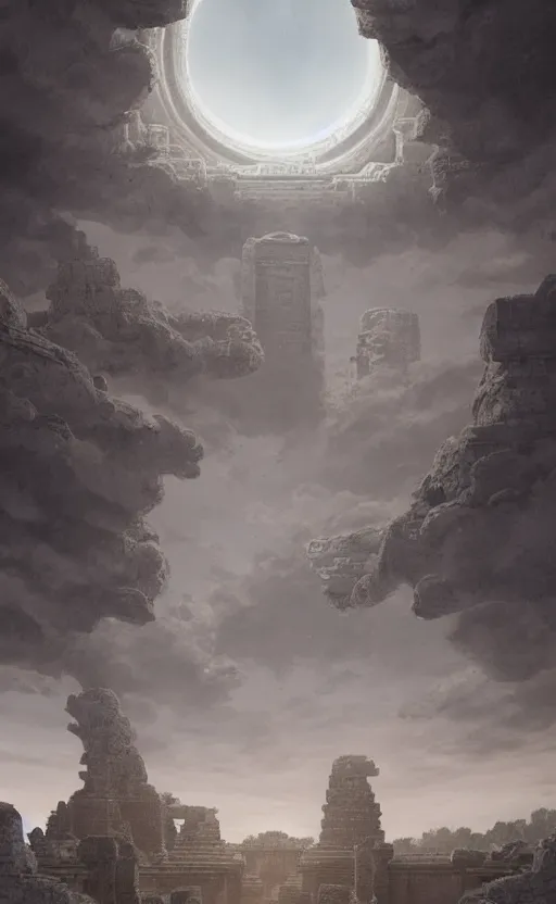 Prompt: khmer temple ruin, ufo in the sky, soft grey and blue natural light, intricate, digital painting, artstation, concept art, smooth, sharp focus, illustration, art by greg rutkowski and luis rollo and uang guangjian and gil elvgren, symmetry!