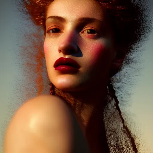 Prompt: photographic portrait of a stunningly beautiful spanish renaissance female in soft dreamy light at sunset, dark lipstick, contemporary fashion shoot, by edward robert hughes, annie leibovitz and steve mccurry, david lazar, jimmy nelsson, breathtaking, 8 k resolution, extremely detailed, beautiful, establishing shot, artistic, hyperrealistic, beautiful face, octane render